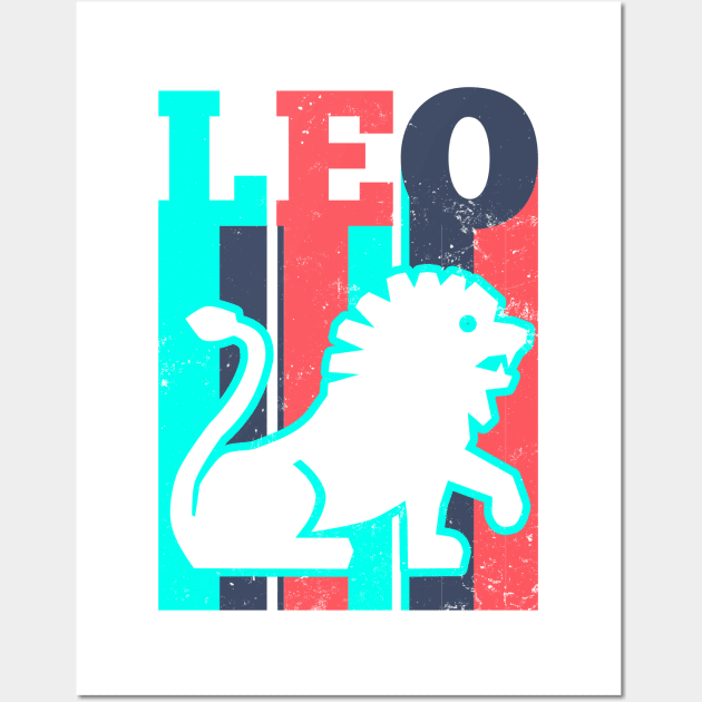 Leo Zodiac Shirt | Vintage Retro Sign Gift Wall Art by Gawkclothing